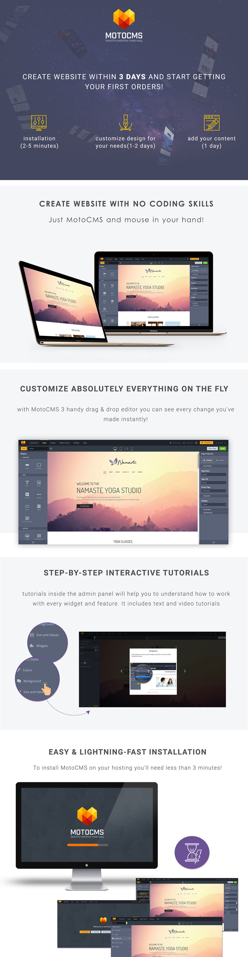 Namaste - Yoga Classes Moto CMS 3 Template - Features Image 1