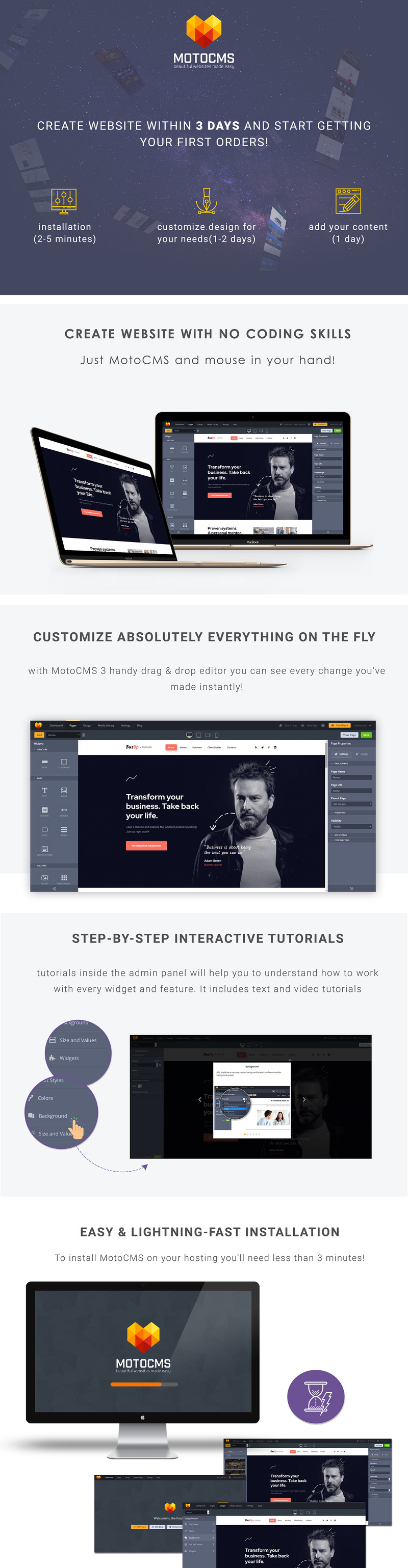 BusUp - Motivational Speaker Moto CMS 3 Template - Features Image 1