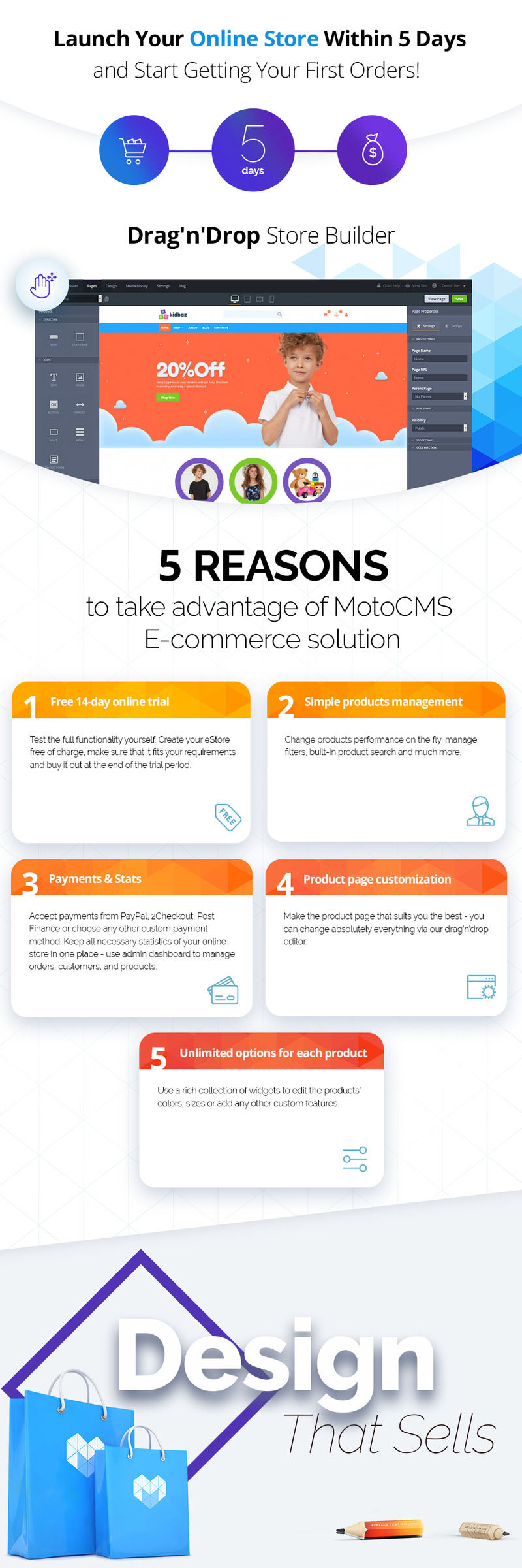 Kids MotoCMS Ecommerce Website Design - Features Image 1