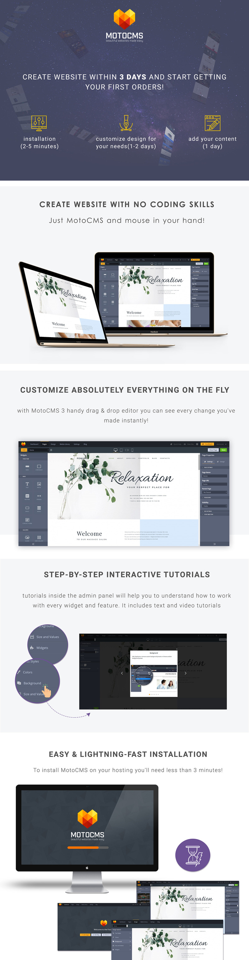 Massage Therapy MotoCMS Website Template - Features Image 1