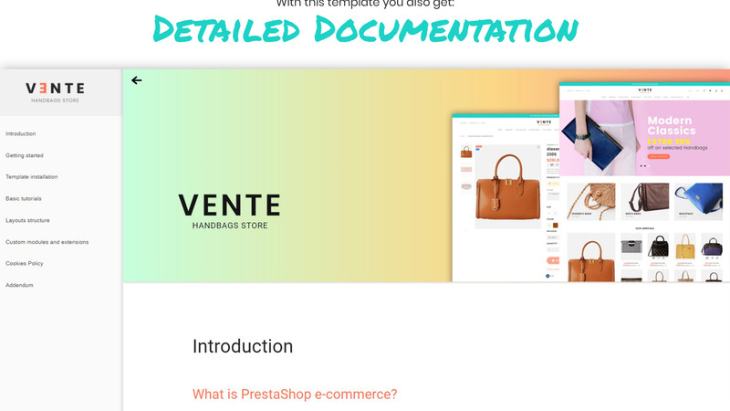 Vente - Магазин сумок Clean Bootstrap Ecommerce PrestaShop Theme - Features Image 13