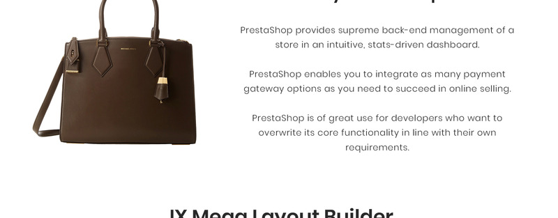 Vente - Магазин сумок Clean Bootstrap Ecommerce PrestaShop Theme - Features Image 3