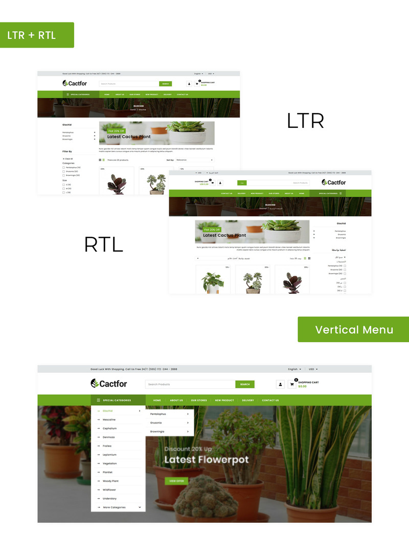 Cactfor - Plants & Gardening Tools Online Store PrestaShop Theme - адаптивний PrestaShop шаблон №157395 - Характеристики зображення 2