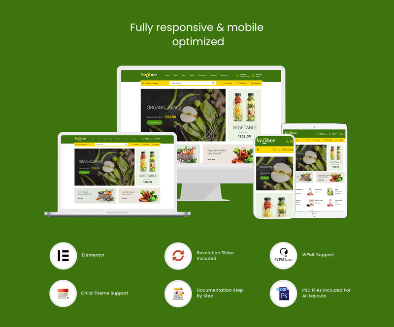 Vegbee - Vegetable and Grocery WooCommerce Theme - Features Image 1