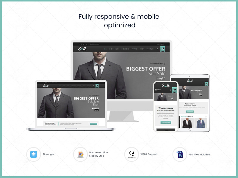 Suit - Men's Fashion WooCommerce Teması - 1 Görüntü Özellikleri