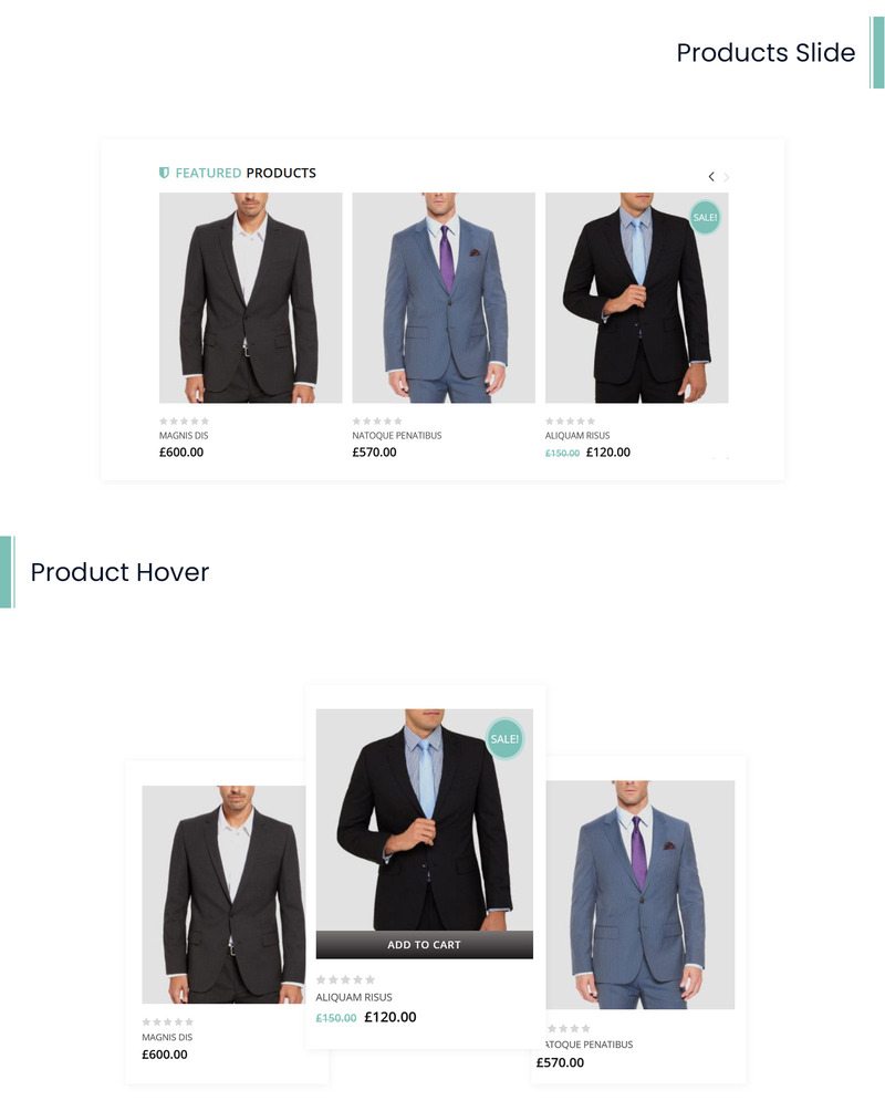 Suit - Men's Fashion WooCommerce Teması - 3 Görüntü Özellikleri