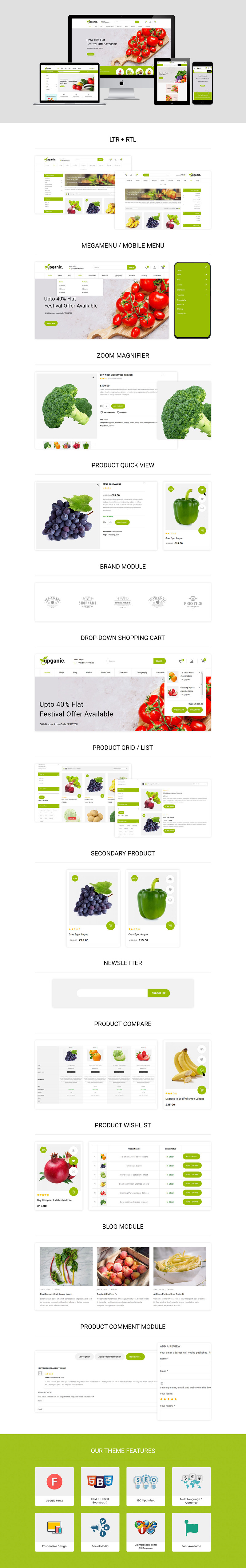 Upganic – The Vegetables, Supermarket & Organic Food WooCommerce Theme - Features Image 1