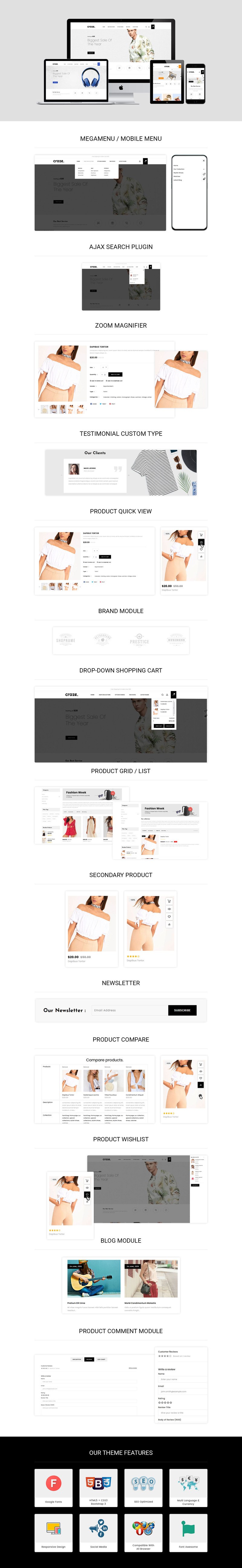 Божевілля - Адаптивна преміум-тема Shopify від Multishop - Характеристики зображення 1