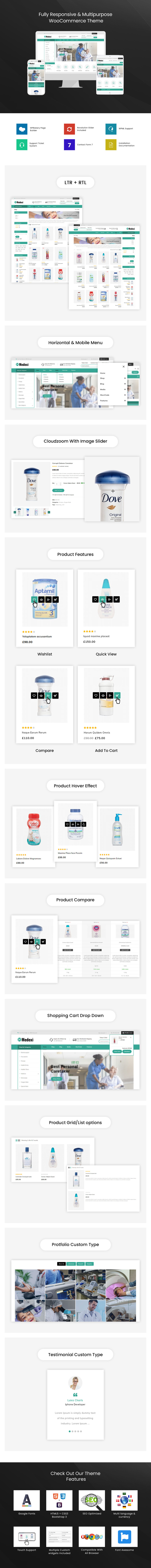 Medexi - Medical Drug Store WooCommerce Theme - Features Image 1