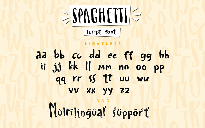 Spaghetti Cute Playful Font + Extras - Features Image 16