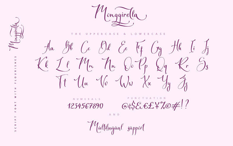 Monggirella Cursive Font + Cyrillic - Features Image 14