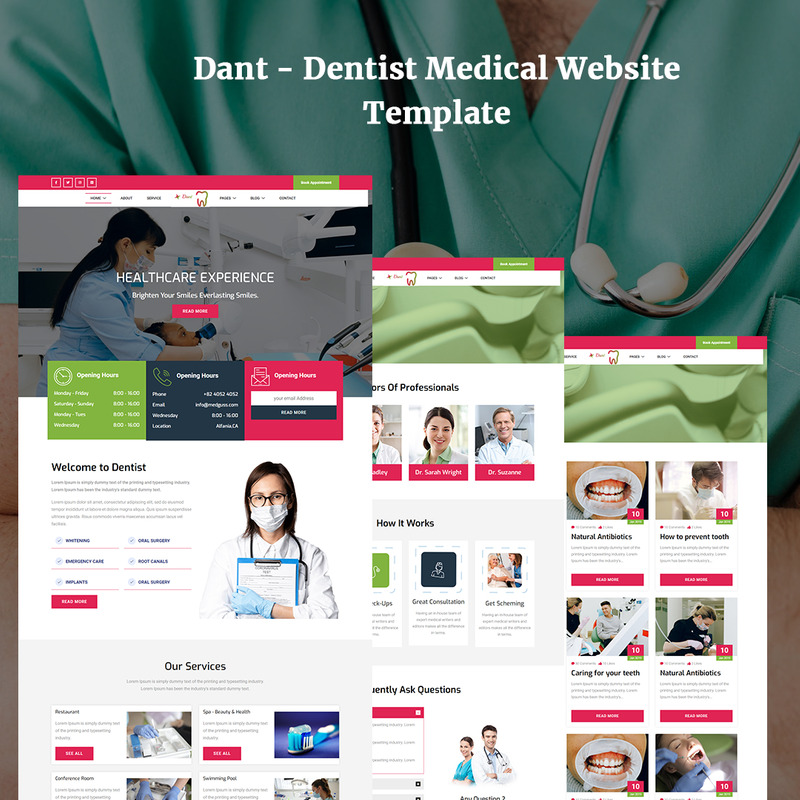 Dant Dentist Medical Website Template TemplateMonster