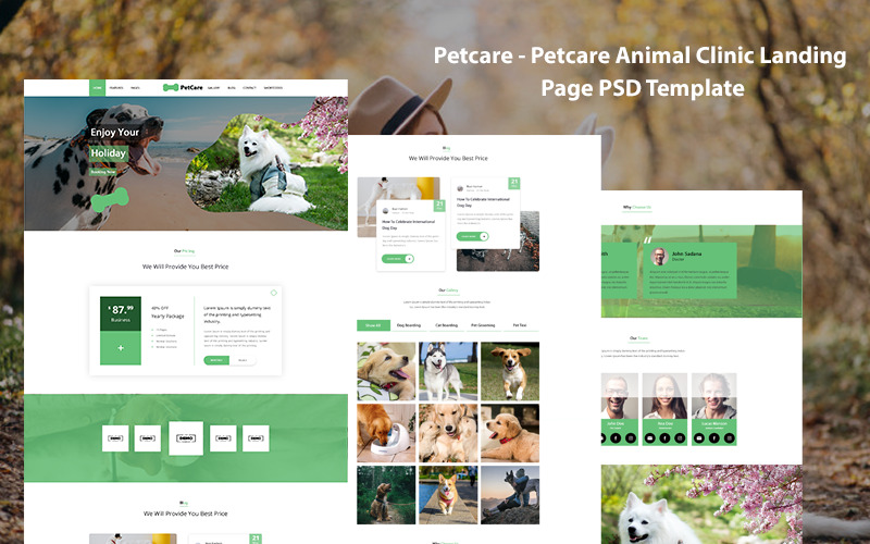 Petcare - Petcare Animal Clinic Landing Page PSD Template - Features Image 1