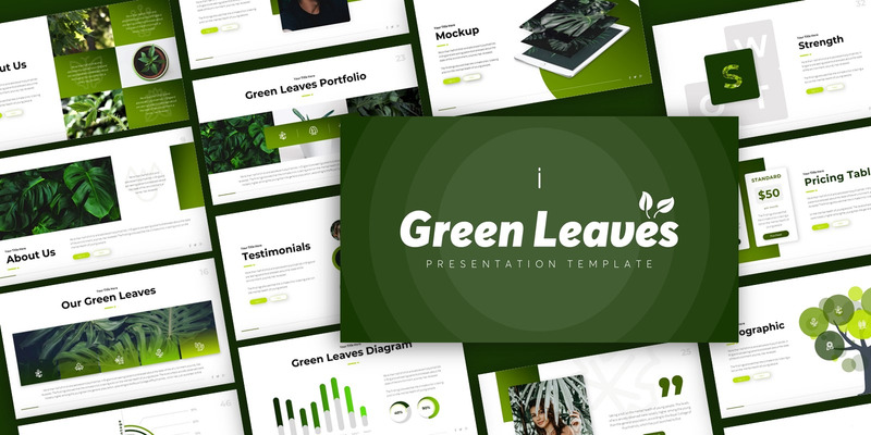 Modello PowerPoint per la presentazione dell'ambiente delle foglie verdi - Caratteristiche Immagine 1