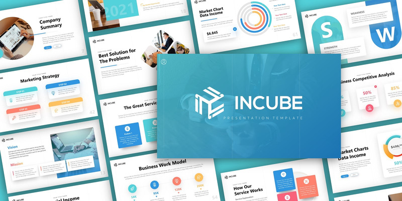 Шаблон презентации Incube для запуска презентаций PowerPoint - Features Image 1