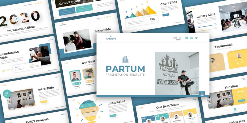 Partum业务演示PowerPoint模板 - Features Image 1