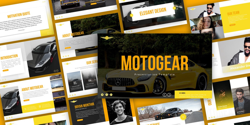 Motogear  Automotive Presentation PowerPoint Template - Features Image 1