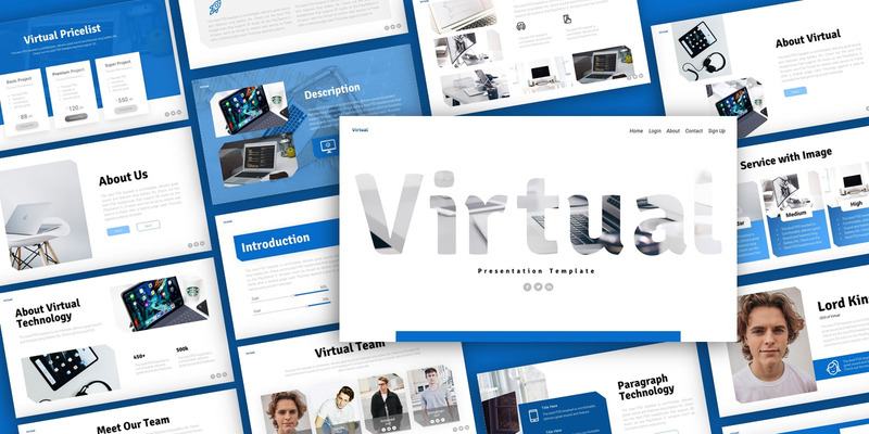 Modello PowerPoint - Presentazione della tecnologia virtuale - Caratteristiche Immagine 1