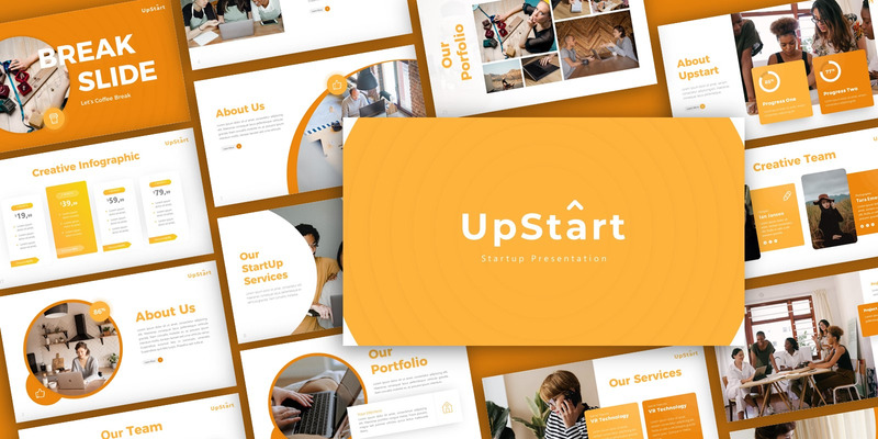 Upstart Startup Presentation PowerPoint Template - Caratteristiche Immagine 1