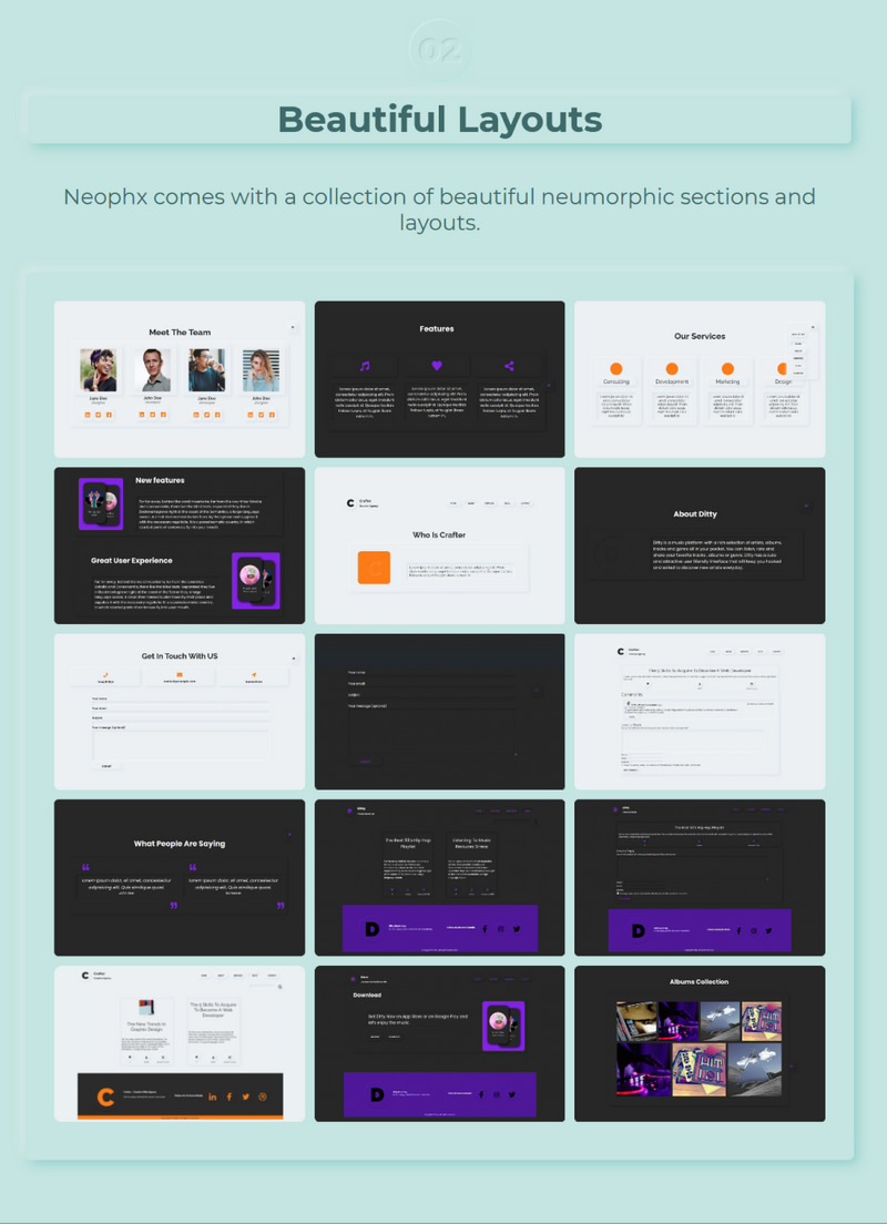 Neophx – Neumorphic Minimalist Responsive WordPress Theme - Features Image 2