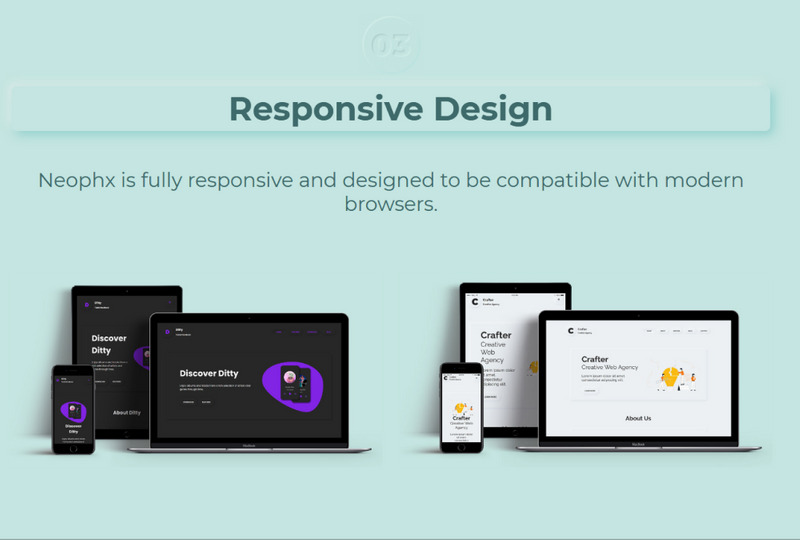 Neophx – Neumorphic Minimalist Responsive WordPress Theme - Features Image 3