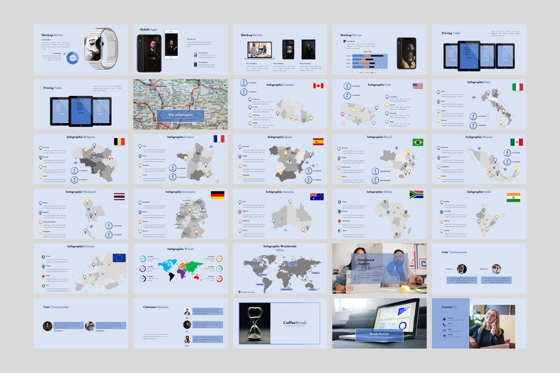 Business - современный многоцелевой шаблон PowerPoint - Features Image 6
