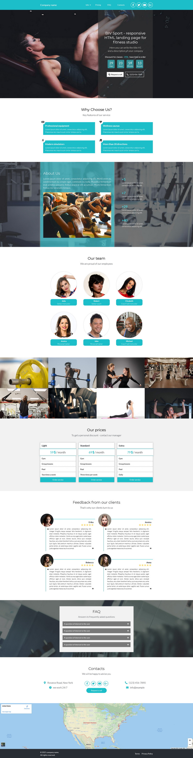BIV Sport - responsive HTML landing page for fitness studio template - Features Image 1