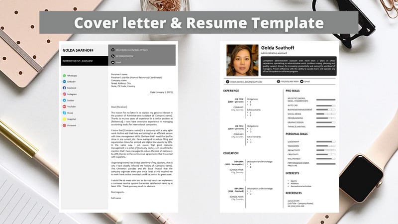 Professional No 04 - Modern Monochrome Resume Template