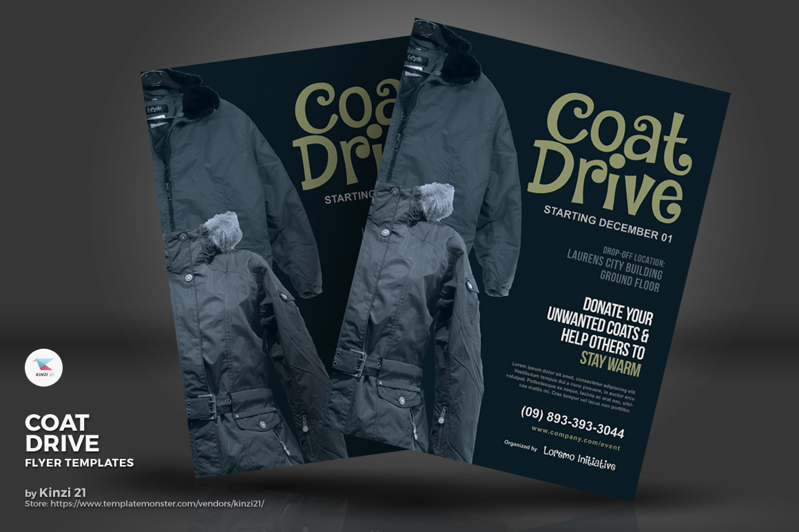 Coat Drive Flyer Corporate Identity Template Free Download Download