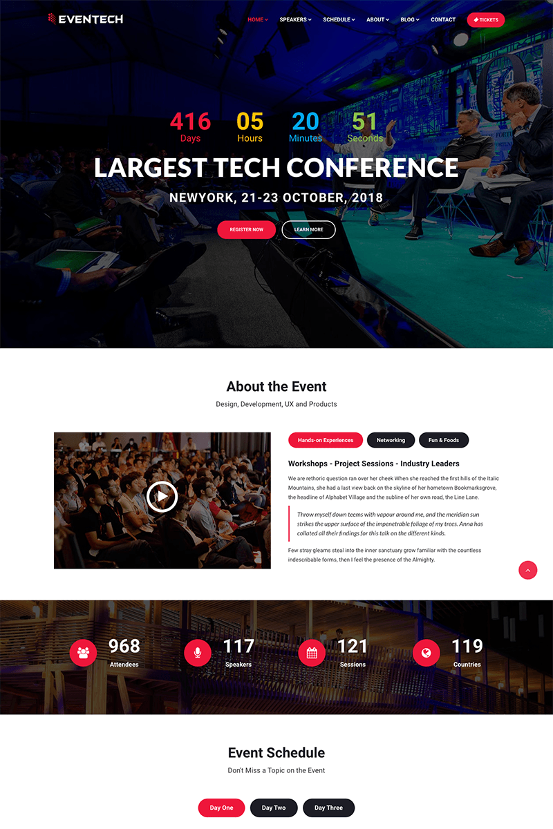 Eventech - Conference Event Website Template 