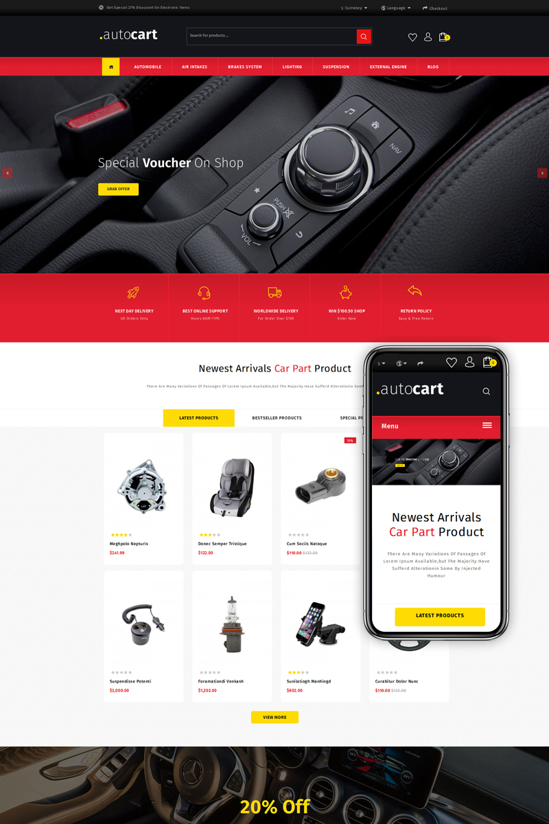 AutoCart - Spare Parts Store OpenCart Template AutoCart - Spare Parts Store OpenCart Template