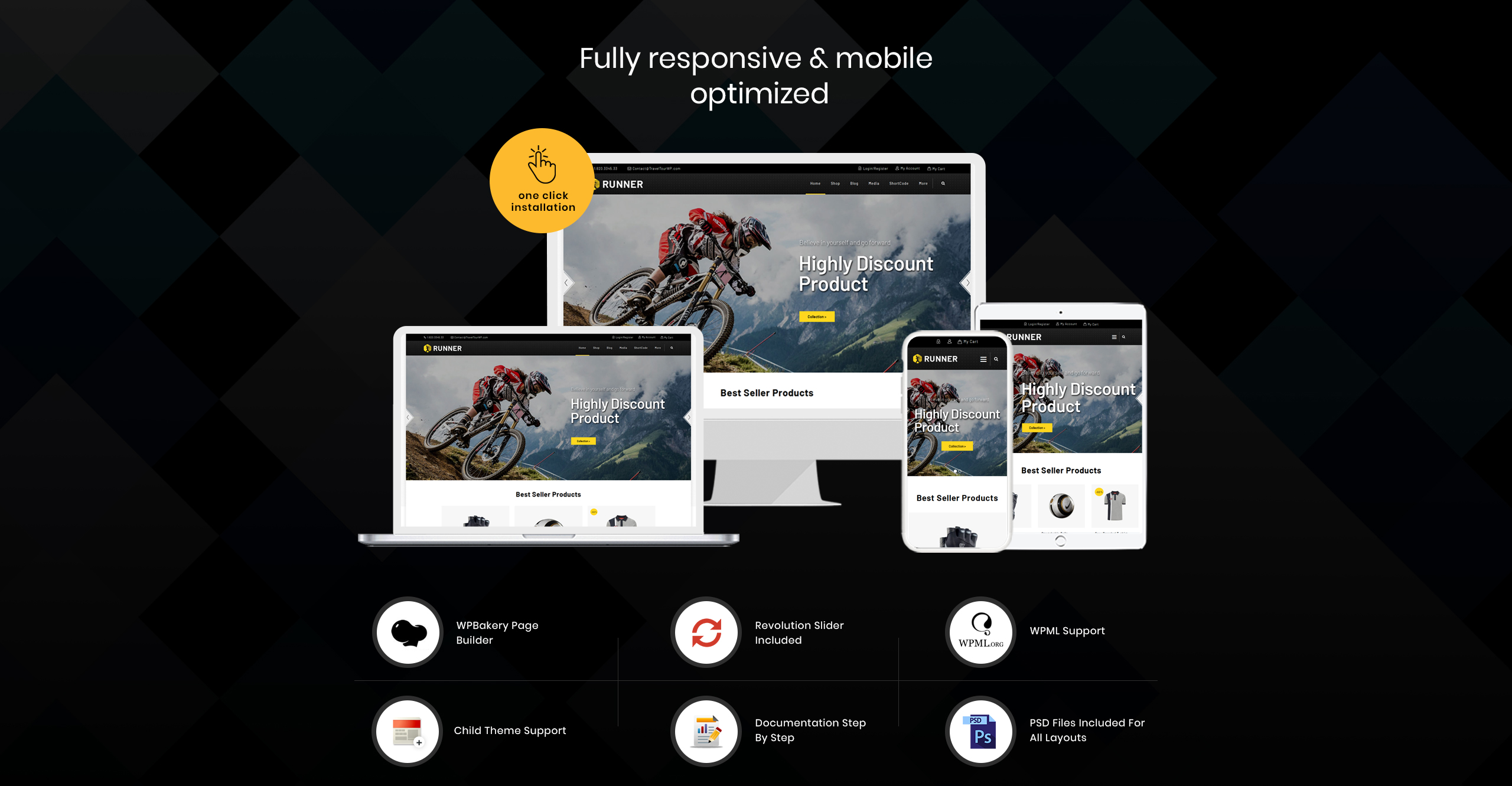 спортивная и многофункциональная тема woocommerce
