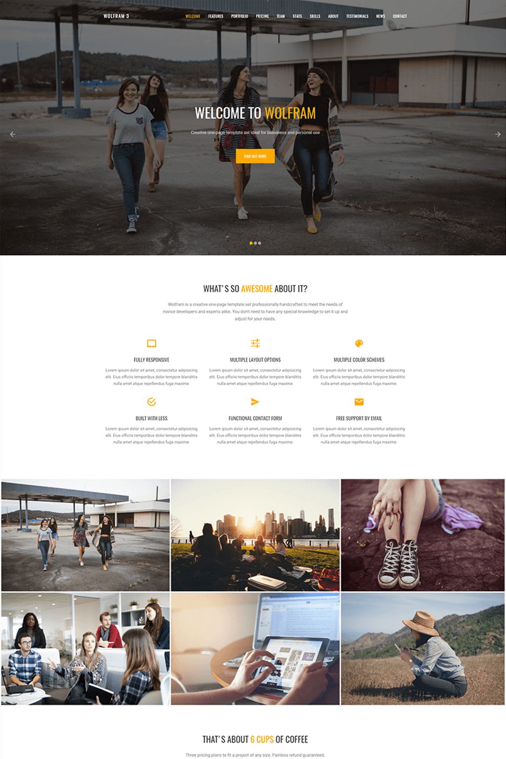 Wolfram 6 in 1 Landing Page Template 