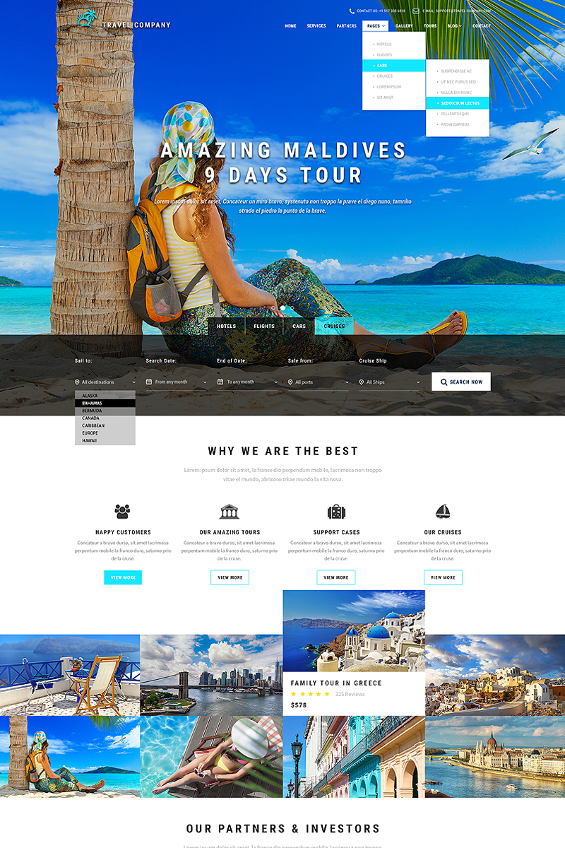 Travel Booking website template Website Template 