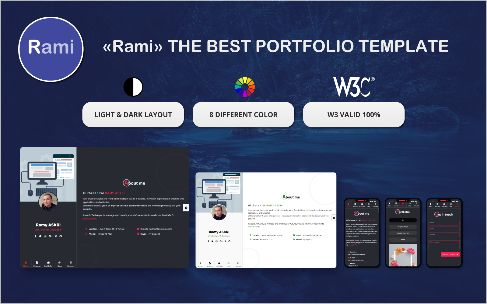 Rami Creative &amp; Portfolio Landing Page Template