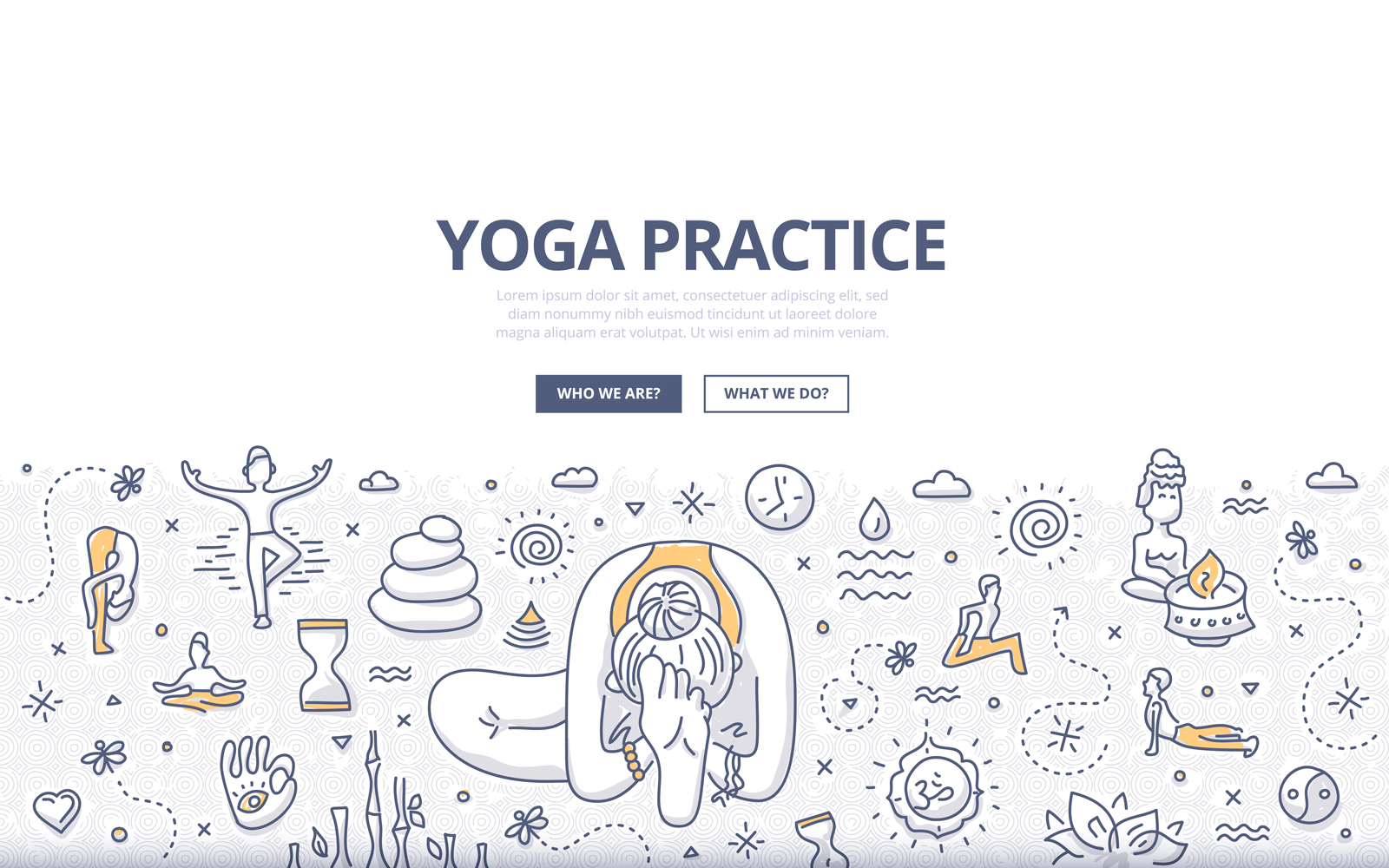 Download Vector "Yoga Doodle Concept - Vector Image" / Yoga Doodle Concept - Vector Image - Vector на тему графика vector,woman,body,health,lifestyle,wellness,yoga,exercise,illustration,banners,meditation,relaxation,symbol,india,lotus,spiritual,zen,peace,relax,calm,concept,meditate,care,harmony,pose,recre