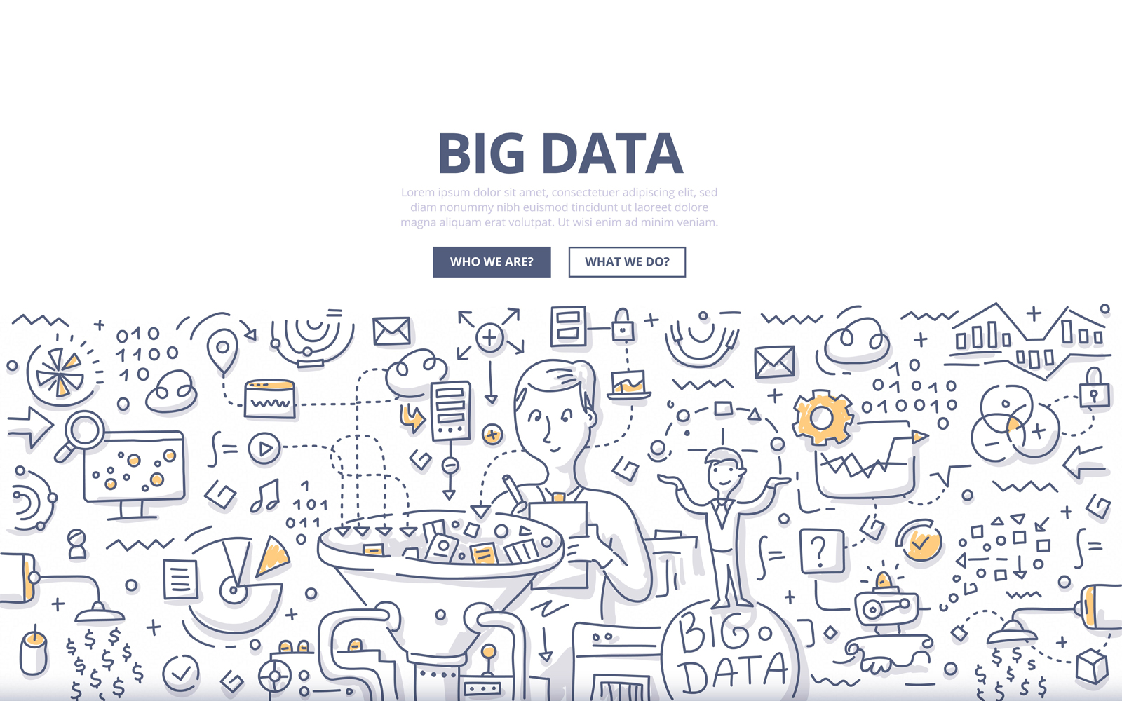 Download Vector "Big Data Doodle Concept - Vector Image" / Big Data Doodle Concept - Vector Image - Vector на тему графика management,business,technology,filter,media,database,data,network,analytics,doodle,process,innovation,research,concept,internet,solution,storage,analysis,complex,service