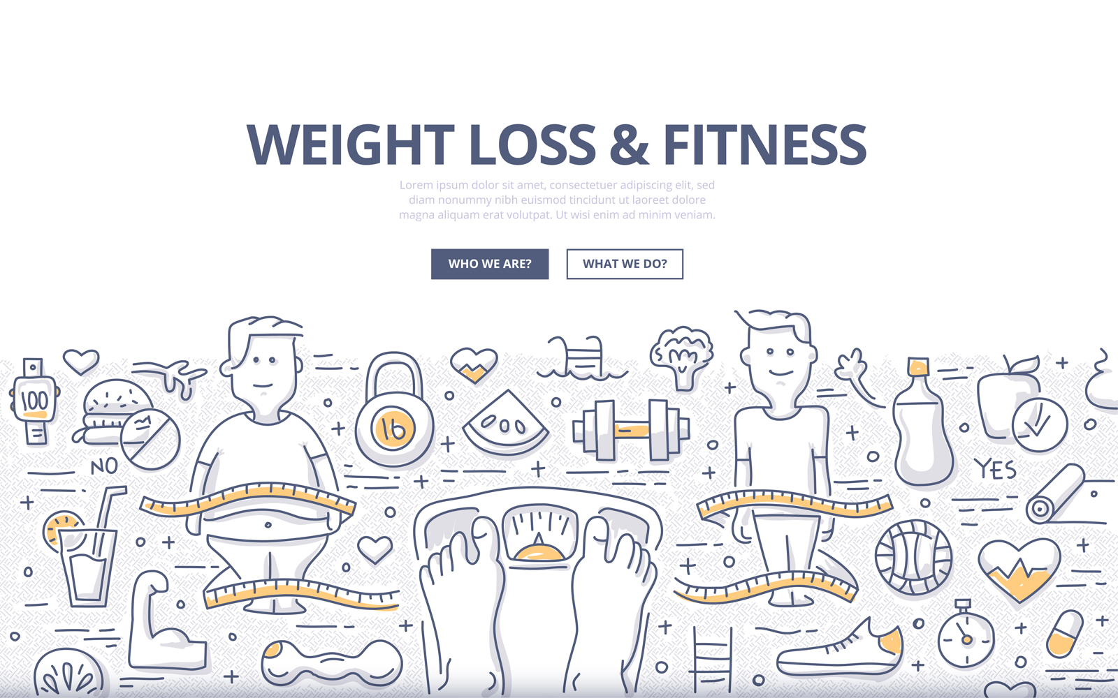 Download Vector "Weight Loss and Fitness Doodle Concept - Vector Image" / Weight Loss and Fitness Doodle Concept - Vector Image - Vector на тему графика vector,body,health,fitness,lifestyle,exercise,nutrition,diet,water,doodle,vegetable,man,fit,fat,concept,dumbbell,weight loss,obesity,overweight,healthy eating