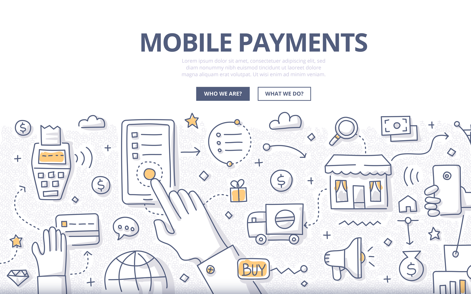 Download Vector "Mobile Payments Doodle Concept - Vector Image" / Mobile Payments Doodle Concept - Vector Image - Vector на тему графика vector,hand,mobile,technology,transfer,shopping,phone,service,online,terminal,money,payment,doodle,device,banking,concept,purchase,wireless,transaction,nfc