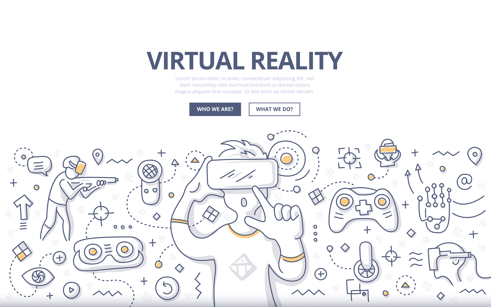 Download Vector "Virtual Reality Doodle Concept - Vector Image" / Virtual Reality Doodle Concept - Vector Image - Vector на тему графика vector,3d,tech,game,virtual,equipment,futuristic,hi-tech,cyber,doodle,mask,innovation,device,realty,gaming,concept,gadget,eye wear,immersion,optics