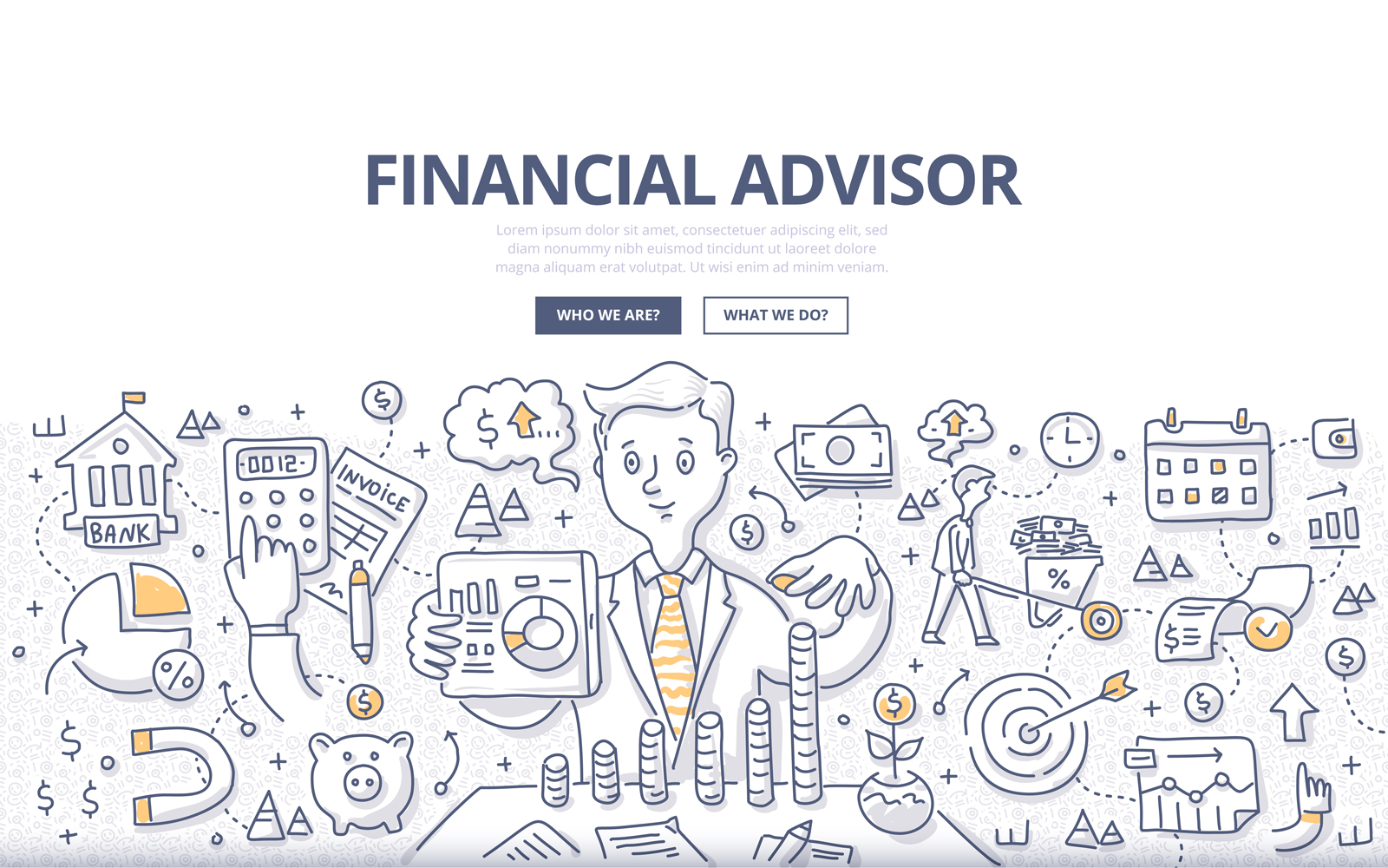Download Vector "Financial Advisor Doodle Concept - Vector Image" / Financial Advisor Doodle Concept - Vector Image - Vector на тему графика vector,business,finance,agent,report,occupation,doodle,document,strategy,consultant,investment,financial,tax,concept,businessman,advisor,advice,analyzing,saving money,plan