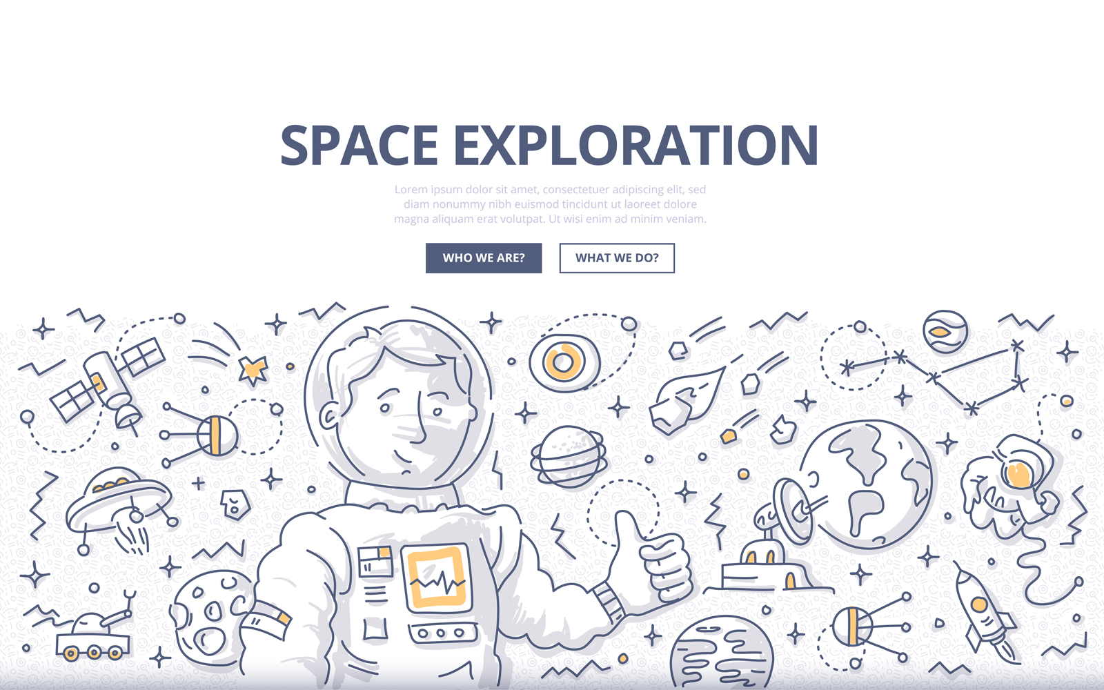 Download Vector "Space Exploration Doodle Concept - Vector Image" / Space Exploration Doodle Concept - Vector Image - Vector на тему графика vector,abstract,moon,planet,space,spaceship,cosmos,universe,exploration,satellite,doodle,rocket,astronomy,astronaut,concept,mission,station,comet,discovery,meteorite