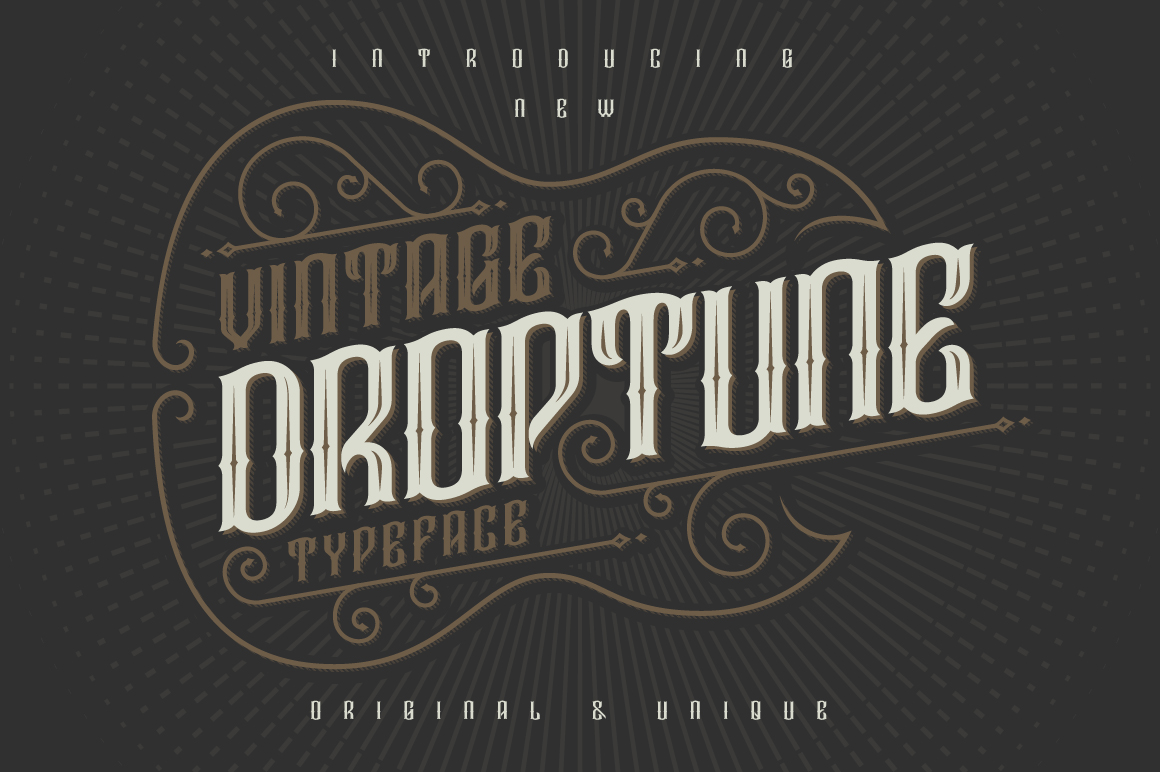 Droptune typeface Font