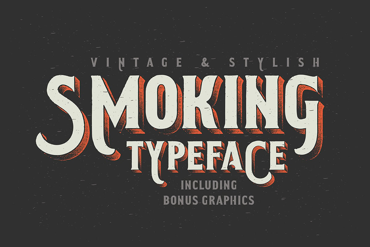 Smoking Typeface + Illustration Font