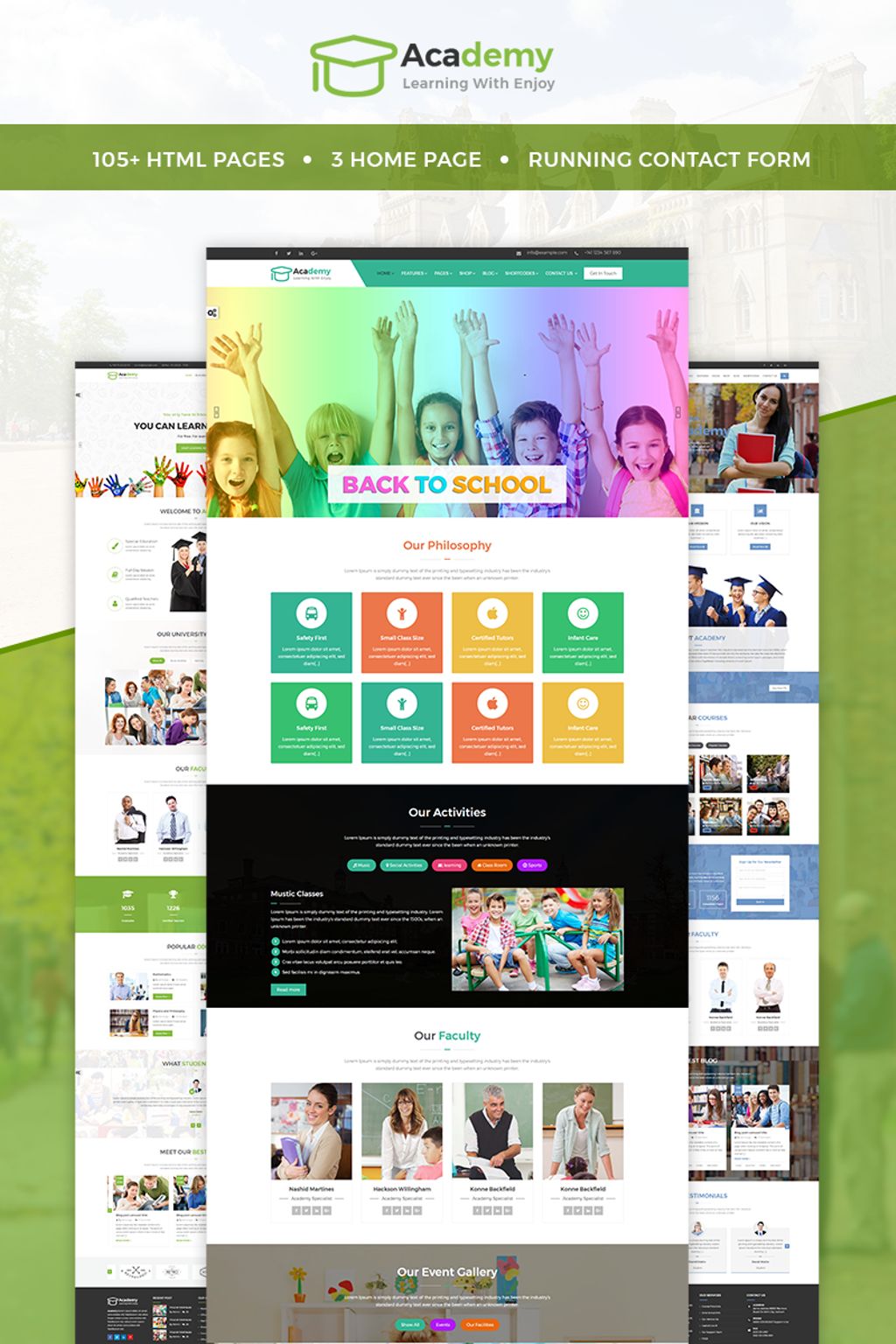 Academy - Education, Learning Courses & Institute Template Website Template 