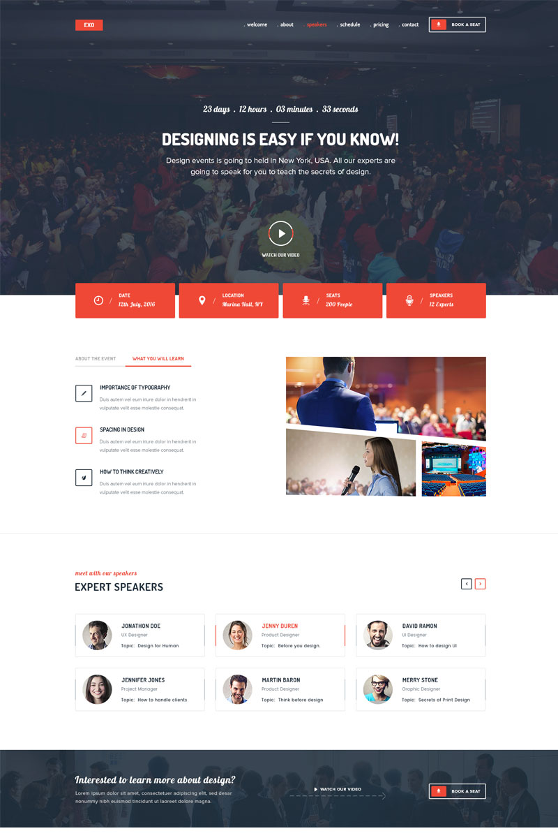 exo event landing page template 68298 event page template