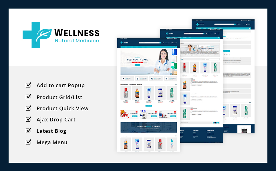 Wellness Medicine ans Sanitizer  Store PrestaShop Theme