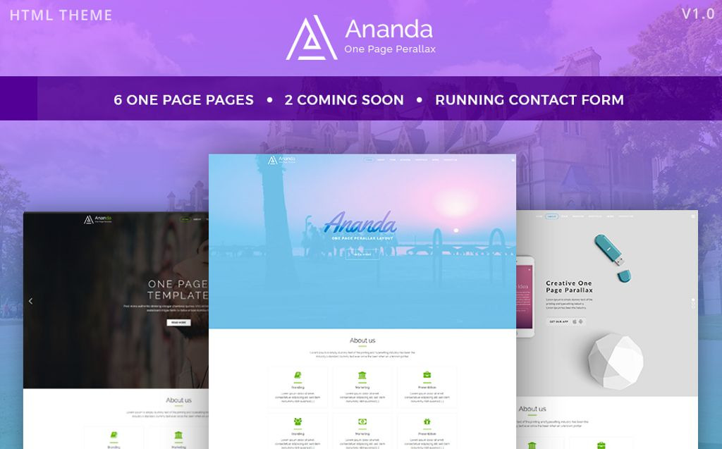 Ananda - One Page Parallax Website 