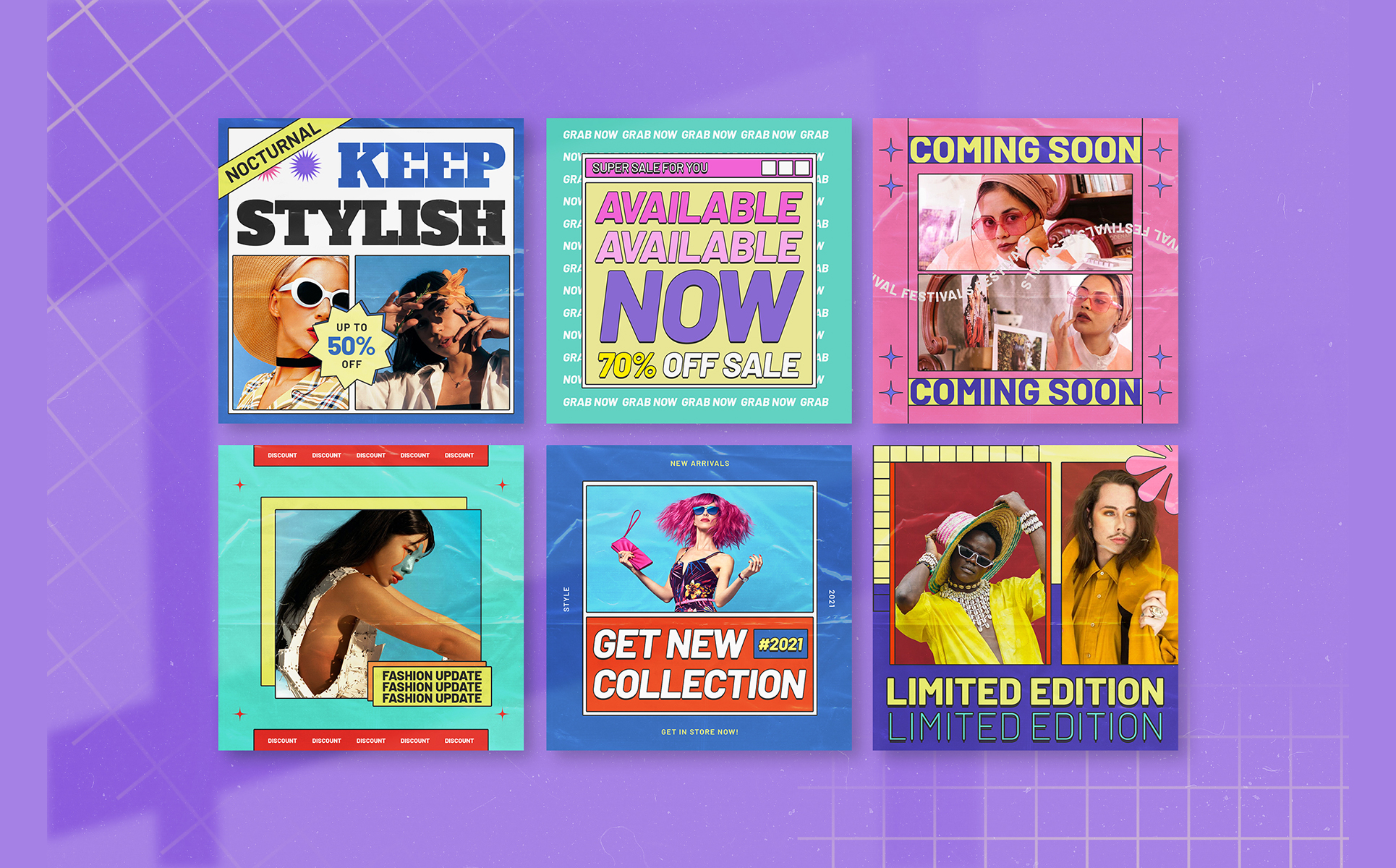 Download Шаблон для соцсетей "Vintagies Social Media Template" / Vintagies Social Media Template - Шаблон для соцсетей на тему графика fashion,fashion template,hypebeast,hypebeast template,instagram stories,instagram story,instastory,media,memphis style,memphis vibes,modern,neo instagram,nineties,nineties template,pack,pop,r