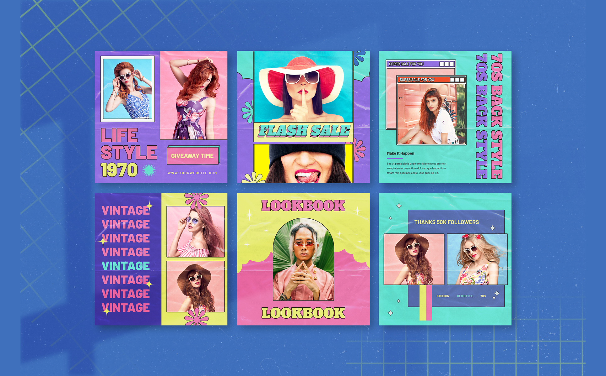 Download Шаблон для соцсетей "Vintagies Social Media Template" / Vintagies Social Media Template - Шаблон для соцсетей на тему графика fashion,fashion template,hypebeast,hypebeast template,instagram stories,instagram story,instastory,media,memphis style,memphis vibes,modern,neo instagram,nineties,nineties template,pack,pop,r